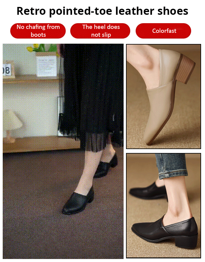 ✨ Spring/Summer Hot Sale 50% OFF 💕Women's Vintage Pointed Toe Slip-On Soft Shoes(The more you buy, the higher the discount)