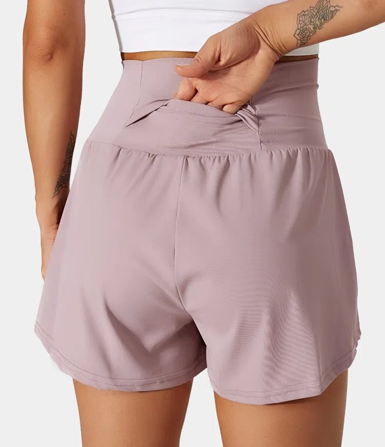 ✨️2025 New Hot Sales✨️High Waisted 2-in-1 Yoga Shorts & Side Pockets