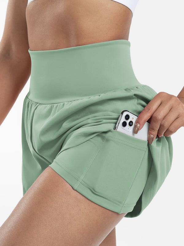 ✨️2025 New Hot Sales✨️High Waisted 2-in-1 Yoga Shorts & Side Pockets