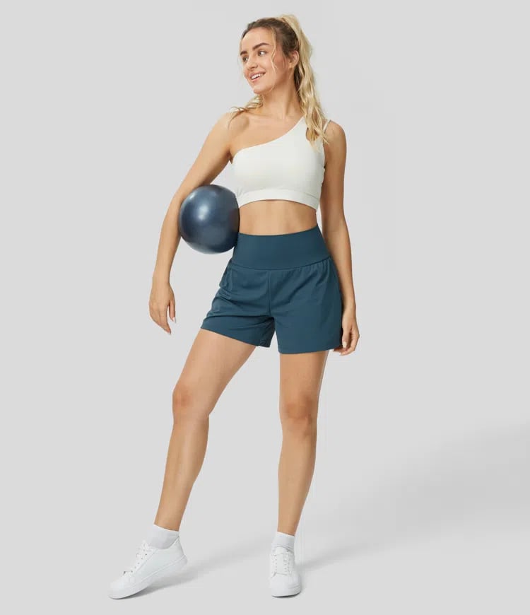 ✨️2025 New Hot Sales✨️High Waisted 2-in-1 Yoga Shorts & Side Pockets