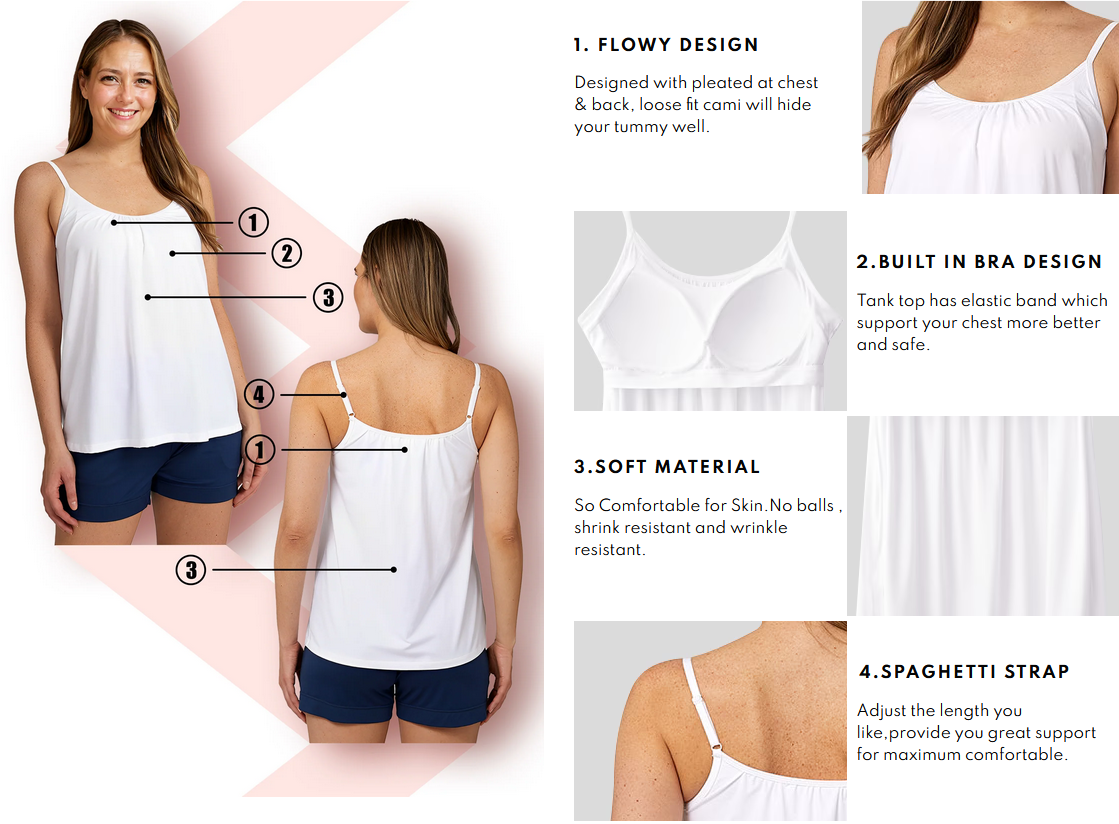 🎁Easter Hot Sale 50% OFF🌺Loose-fitting Tank Top With Built-in Bra