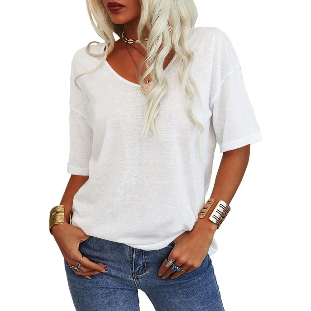 🔥This week's special price £14.99🔥Women's Solid Color V-Neck T-shirt