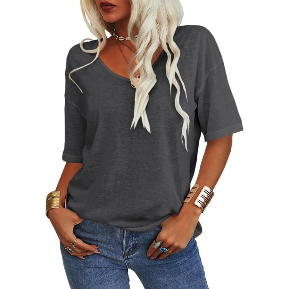 🔥This week's special price £14.99🔥Women's Solid Color V-Neck T-shirt