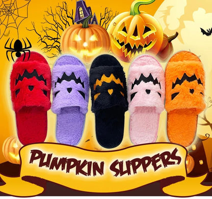 Halloween Pompoen Pluche Platte Slippers