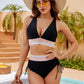 👙Hot Verkoop 50% Korting💃 Hoge Taille Buik Controle Kleur Blok De Bikini Inzetten