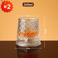 🎉【Aanbieding】🥃✨360° Draaibaar Whiskyglas | 300 ml | Loodvrij Glas | Geëmbosseerde Patronen | Stabiele Basis🍸