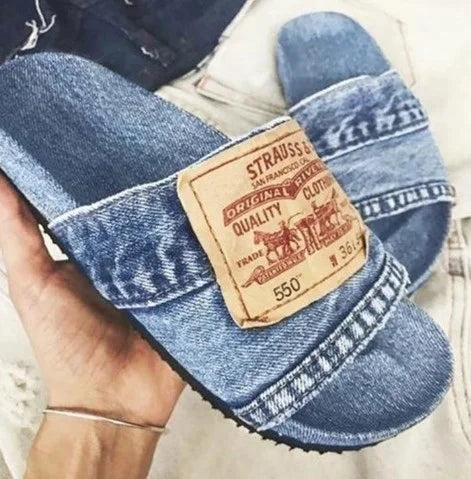 🎁2024 Zomerse Hete Uitverkoop-49% UIT🔥Denim Slides Dames