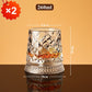 🎉【Aanbieding】🥃✨360° Draaibaar Whiskyglas | 300 ml | Loodvrij Glas | Geëmbosseerde Patronen | Stabiele Basis🍸