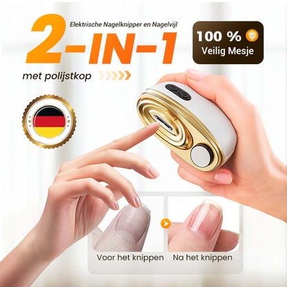 ⏳ 62% korting – 2-in-1 Elektrische Nagelknipper en Polijstmachine