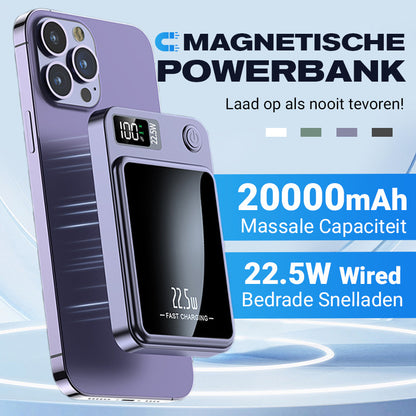 🌟 Verbazingwekkende Magneet Powerbank! 🌟 10000mAh Ultra Slanke Snellader Met Magneet - Laad Draadloos & Vast, 2x Sneller!