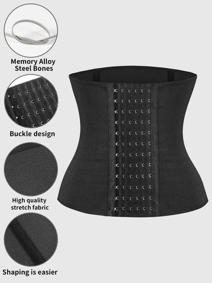 Dames tailletrainer in effen kleur met haak- en oogsluiting, verstelbare buikcorrigerende shapewear, corrigerende onderkleding voor dames, tailleband, ondergoed