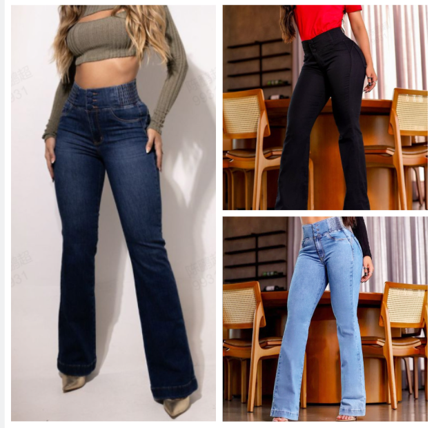 Stretch flare jeans met hoge taille