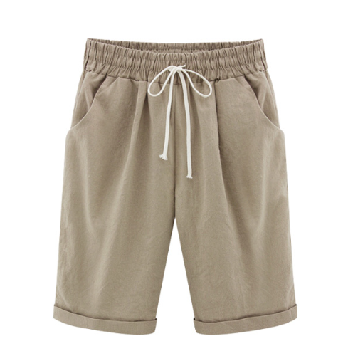 Elastische taille shorts in effen kleur voor grote maten