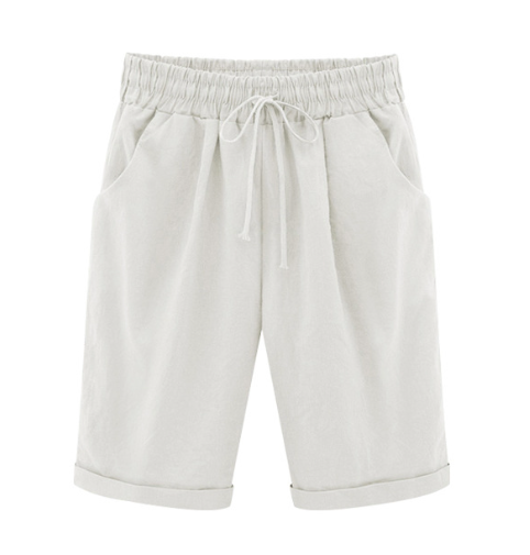 Elastische taille shorts in effen kleur voor grote maten