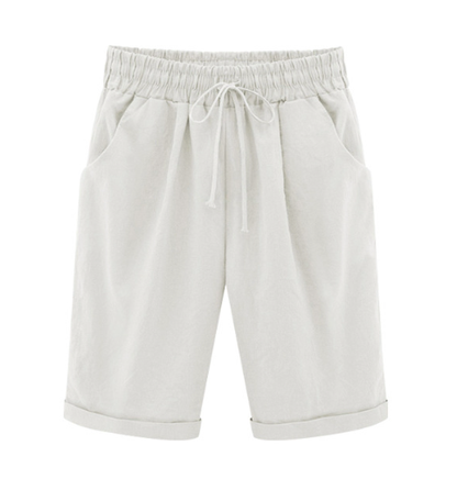 Elastische taille shorts in effen kleur voor grote maten