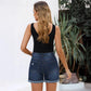 💖LAATSTE DAG UITVERKOOP 50% KORTING🩳Casual gescheurde denimshort voor dames, met hoge taille, verweerde look en omgeslagen zoom