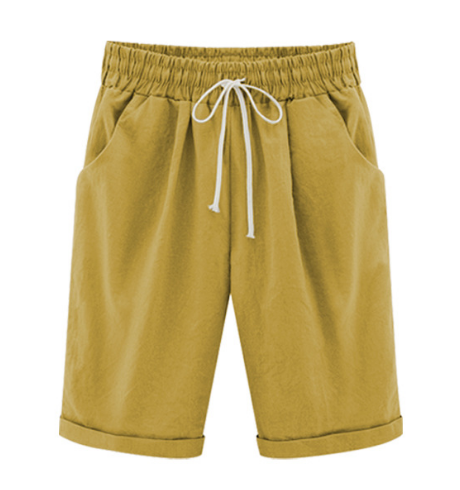 Elastische taille shorts in effen kleur voor grote maten