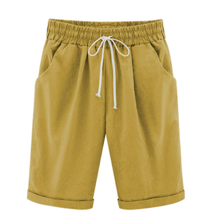 Elastische taille shorts in effen kleur voor grote maten