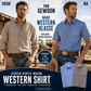 Ely Cattleman gestreept westernhemd met korte mouwen en drukknopen voor heren, herenoverhemden met functionele stof en zak, korte mouwen, klassiek, polyester