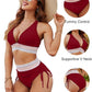 👙Hot Verkoop 50% Korting💃 Hoge Taille Buik Controle Kleur Blok De Bikini Inzetten