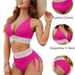 👙Hot Verkoop 50% Korting💃 Hoge Taille Buik Controle Kleur Blok De Bikini Inzetten