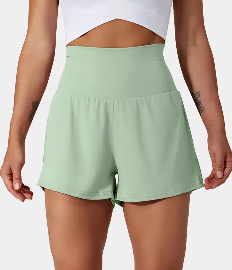 ✨️2025 New Hot Sales✨️High Waisted 2-in-1 Yoga Shorts & Side Pockets
