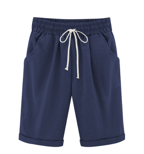 Elastische taille shorts in effen kleur voor grote maten