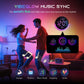 360° RGB LED digitale wandklok met muzieksynchronisatie | 10 inch groot antireflecterend scherm, Bluetooth automatische tijd, afstandsbediening, automatische dimfunctie en 15 kleurmodi (USB-voeding)
