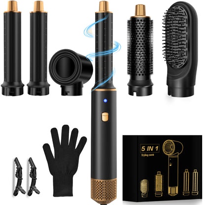 ATOPSKINS 5-in-1 Air Styler,hairstyle,The Industry Basic :Soft Airflow & Ultra-Lightweight(The attachments are made of plastic）30-day free returns Summervibes Hair Curling Iron Thermal Brush blow dryer,dorm essentials