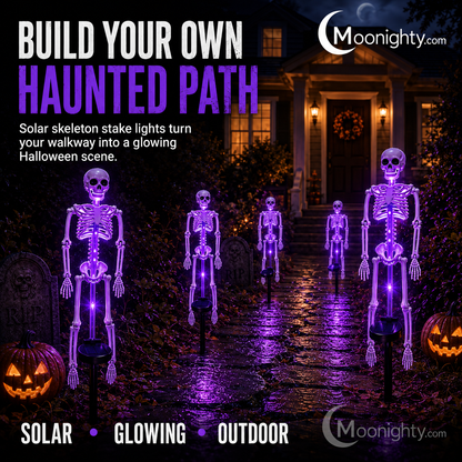 Zonne-energie Skelet Grondstekkerverlichting voor Buiten – Waterdichte Halloween-decoratieverlichting