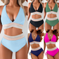 👙Hot Verkoop 50% Korting💃 Hoge Taille Buik Controle Kleur Blok De Bikini Inzetten