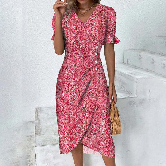 🌷50% OFF🍃Women's floral v-neck printed dress