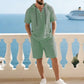 Premium tweedelig zomerpak voor heren | Casual shirt met korte mouwen + korte broek