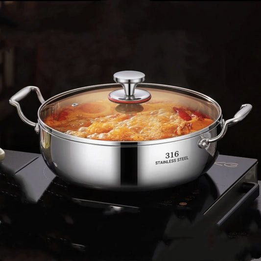 Stainless Steel Stock Pot with Glass Lid