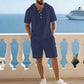 Premium tweedelig zomerpak voor heren | Casual shirt met korte mouwen + korte broek