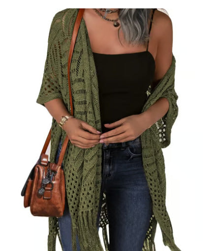 🌿 Dames Open-Front Gebreide Cover-Up 💗