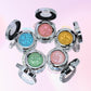Oogschaduw en highlighter in verschillende kleuren — make-up met kleurverloop, met glitters, glanzende textuur, verhelderend effect, alcoholvrij, voor een gedurfde look, make-upproducten voor volwassenen