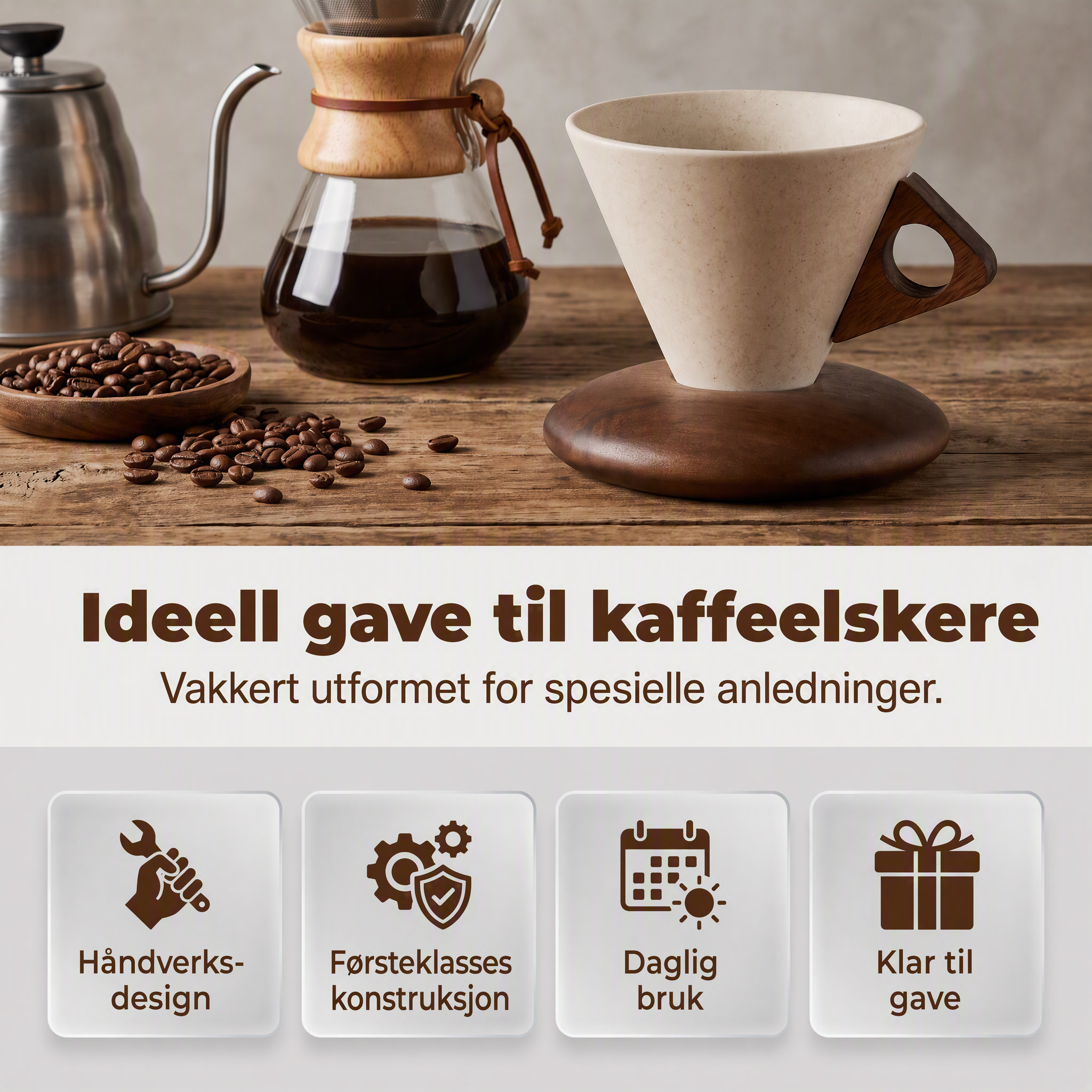 ☕ Håndlaget kaffekrus i keramikk – trehåndtak, matt glasur, 180ml. Unikt og rustikt!