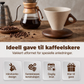 ☕ Håndlaget kaffekrus i keramikk – trehåndtak, matt glasur, 180ml. Unikt og rustikt!
