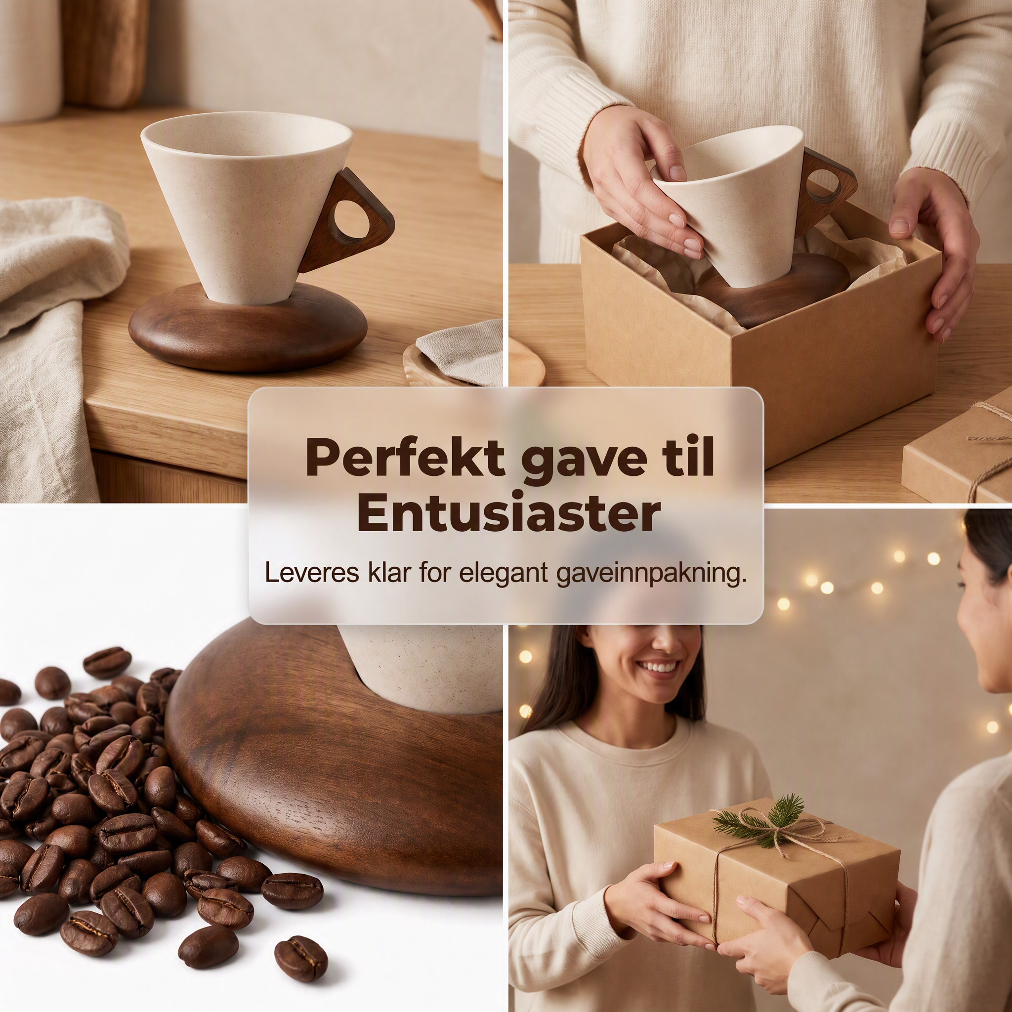 ☕ Håndlaget kaffekrus i keramikk – trehåndtak, matt glasur, 180ml. Unikt og rustikt!
