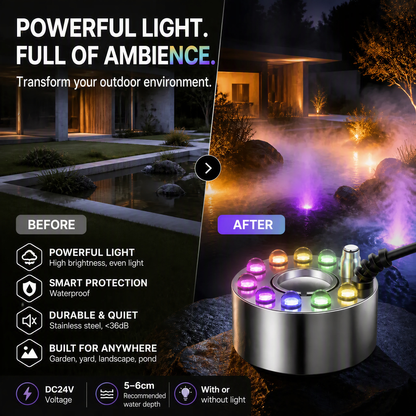 🎃💨 50% KORTING! Tover elke vijver, vaas of Halloween-decoratie om tot een mysterieus mistparadijs – 12 kleuren LED, ultrasone mist zonder chemicaliën. Eén apparaat, eindeloos spooky sfeer!