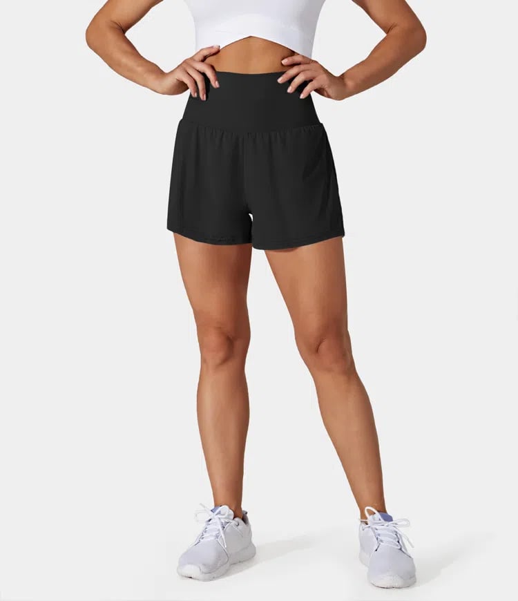 ✨️2025 New Hot Sales✨️High Waisted 2-in-1 Yoga Shorts & Side Pockets