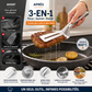 🍳🔥 3-in-1 roestvrijstalen keukentang, multifunctioneel voor steak, barbecue en koken