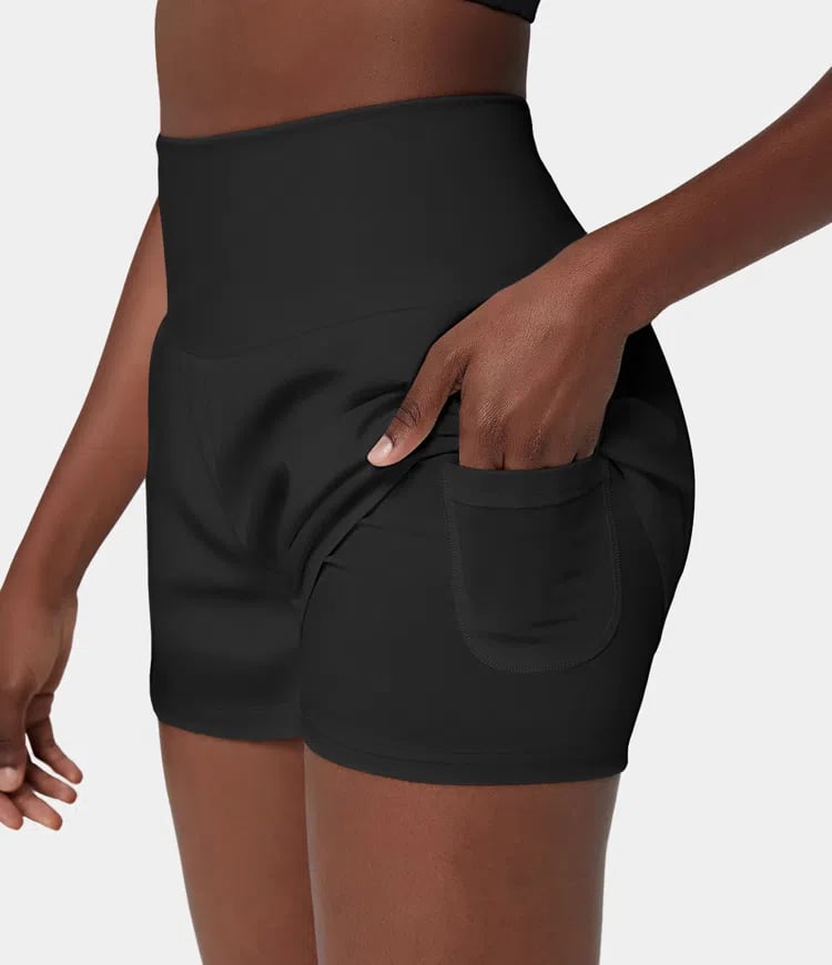 ✨️2025 New Hot Sales✨️High Waisted 2-in-1 Yoga Shorts & Side Pockets