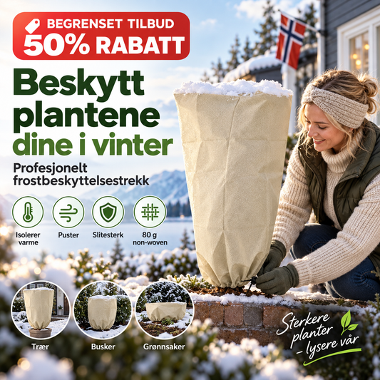 🌿❄️ NÅ: 50 % RABATT I EN BEGRENSET PERIODE – Profesjonell plantebeskyttelse mot frost – 80 g non-woven – Varmeisolerende – Pustende – Slitesterk – For trær, busker og grønnsaker 🧵🌱🛡️
