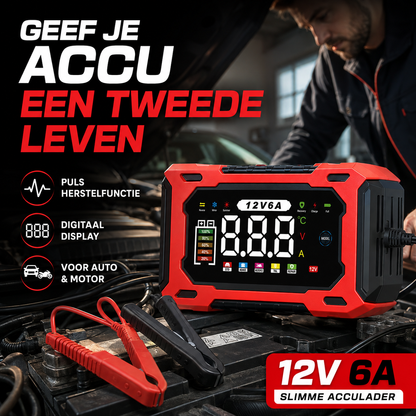 🔋⚡ 50% KORTING! Gooi je oude accu niet weg! Deze 12V 6A slimme lader met pulsherstel brengt oude, zwakke batterijen weer tot leven – geschikt voor elke auto en motor, met digitaal display!