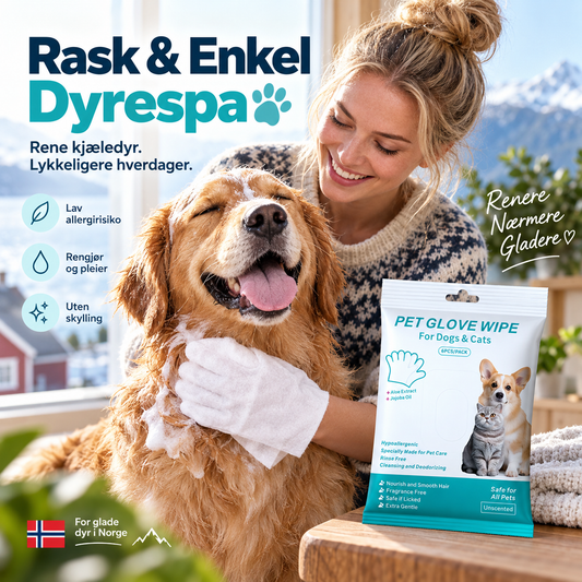 🎁 Bestselger 🔥 Praktiske og effektive engangsservietter til kjæledyr 🐾 spa-hansker, allergivennlige, 6 stk.