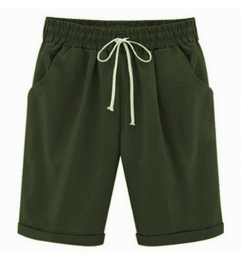 Elastische taille shorts in effen kleur voor grote maten