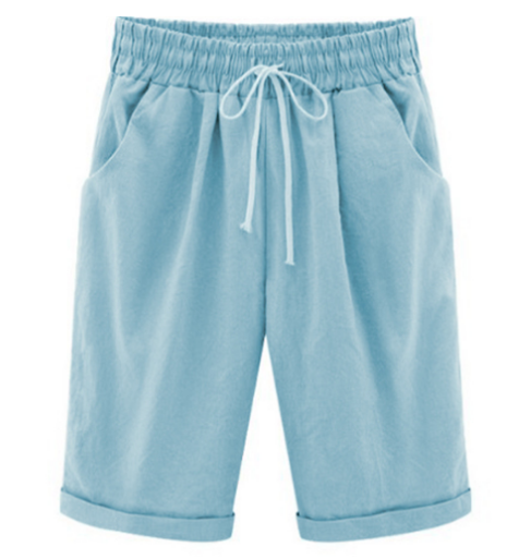 Elastische taille shorts in effen kleur voor grote maten