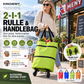 🧳 2-i-1 sammenleggbar handlekurv – Stor kapasitet og slitesterkt Oxford-stoff – Perfekt til matbutikken, markedet, camping og reiser 🌿